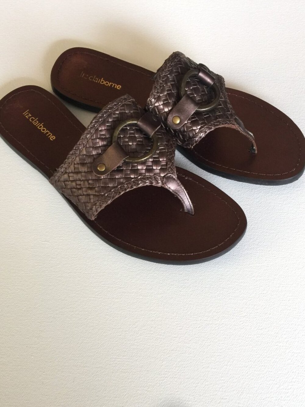 Woven Leather Thong Sandals. Size 10M